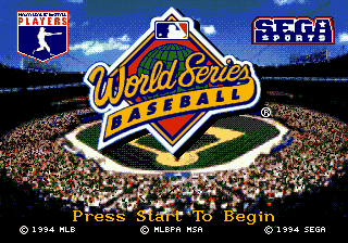 World Series Baseball (USA) Title Screen